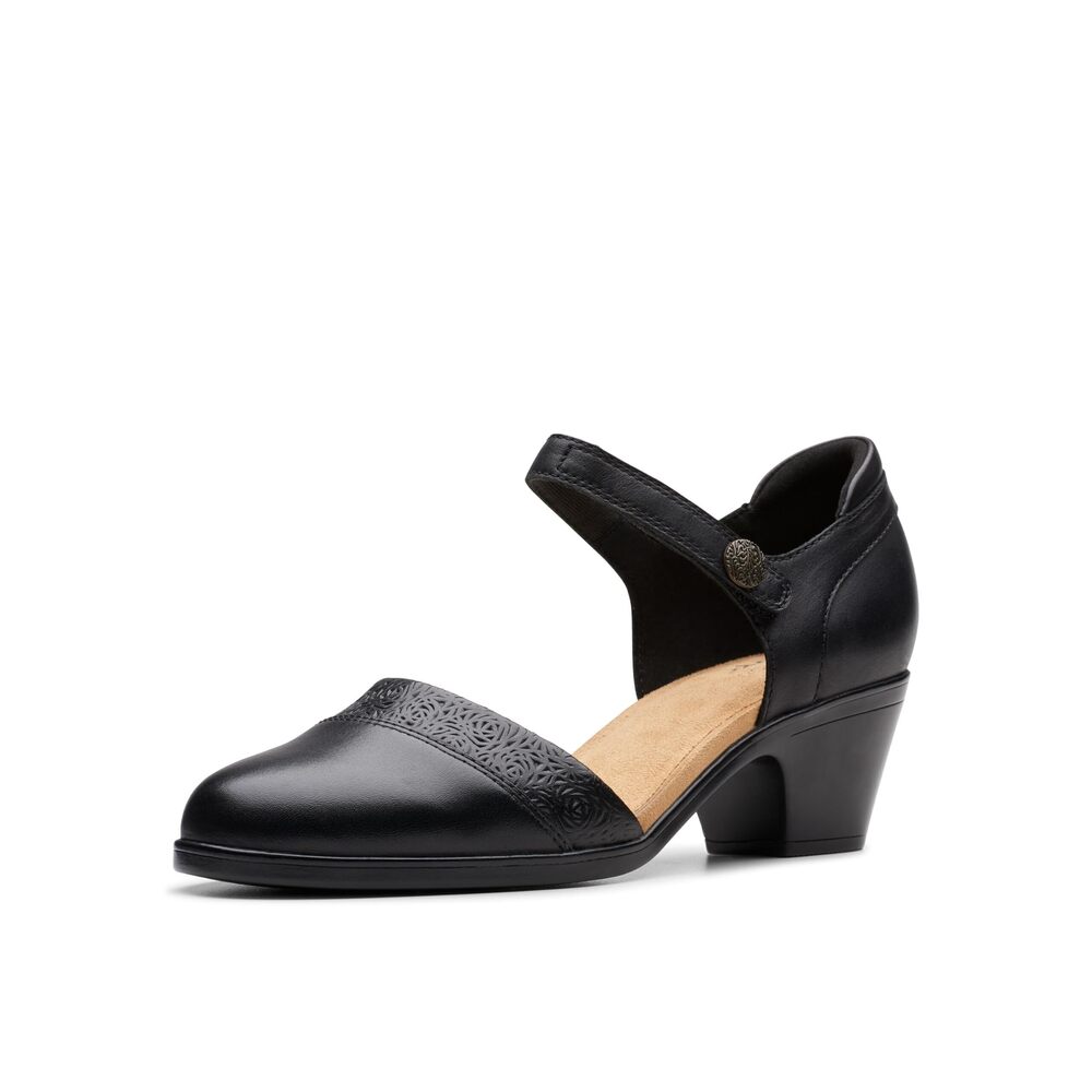 Clarks Collection Women's Emily 2 Ketra, Black Leather, 7.5 Medium US